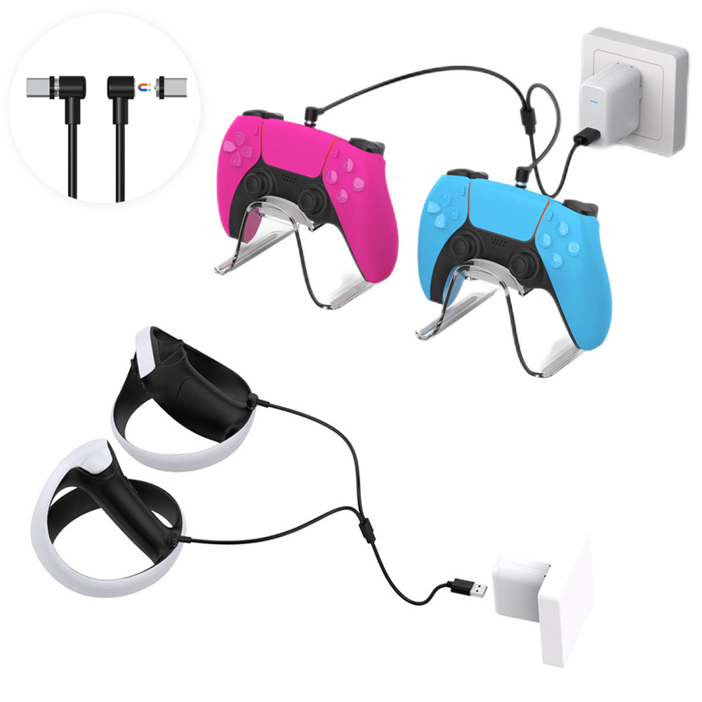 듀얼센스 케이블 듀얼충전 마그네틱형 엑박패드 PSVR2 컨트롤러 호환 - 상품 이미지