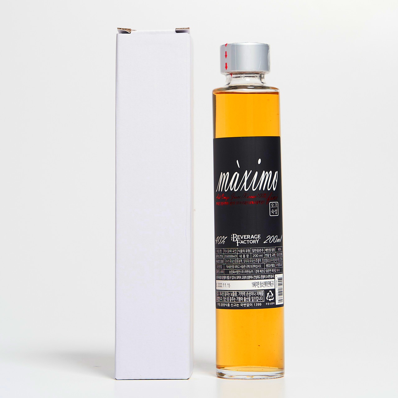 막시모 파인 40도 200ml 오크숙성 오미자 단수수 럼 증류주 착한농부(케이스포함) - 메인 이미지