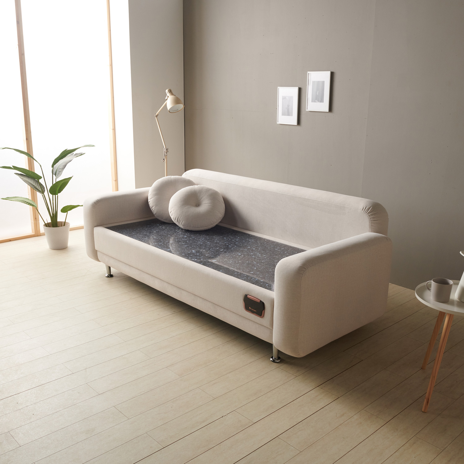 가보건강침대 F포그니SE 이태리산 블루펄 돌침대 3인용 패브릭 소파