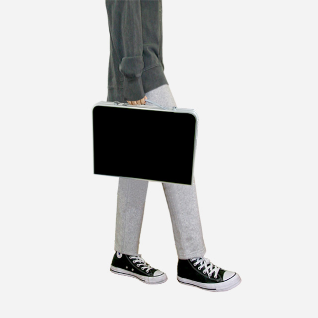 KOOLMAN 쿨맨 미니 접이식 캠핑 폴딩 테이블 경량 블랙프레임 올블랙