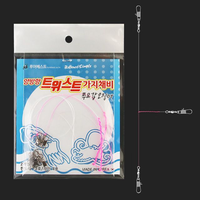 루어베스트 양방향 트위스트 매듭 쭈갑 가지 채비 쭈꾸미 갑오징어 - 상품 이미지