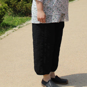 할머니바지 100%인견 여름 무지 블랙 고무줄바지 60대70대80대90대... 착용 후기 | 사이즈/핏 총정리 - 상품 이미지 3
