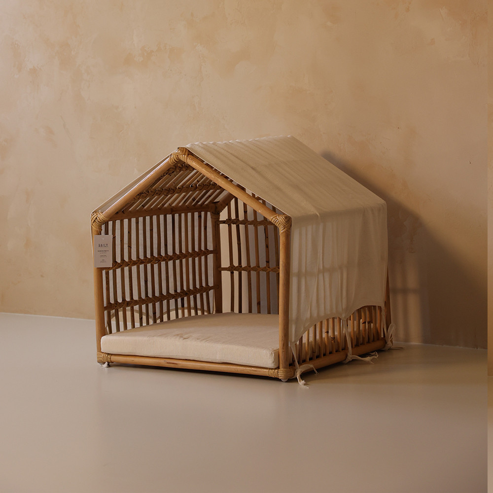 헤일리 Elisha 원목 강아지집 (패브릭 천 포함)