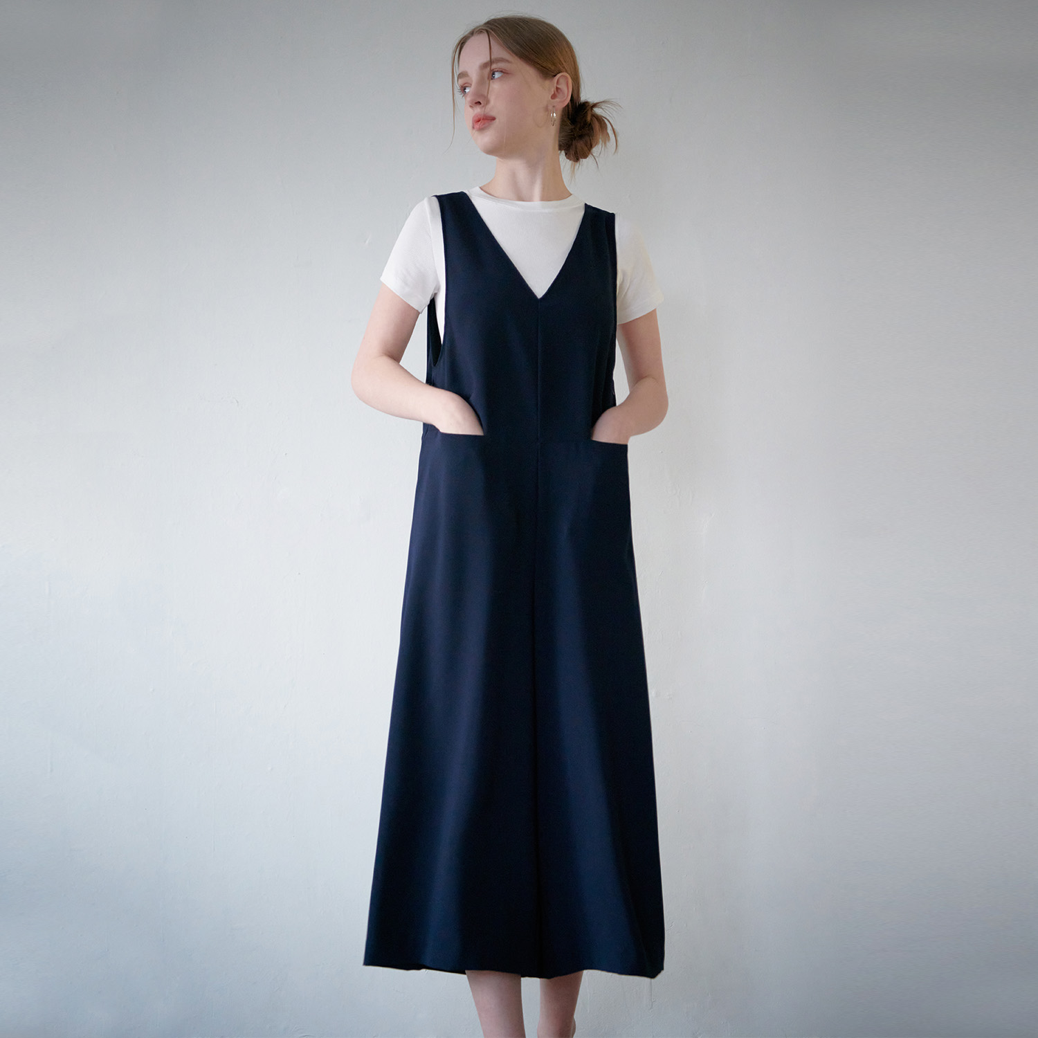 [제로스트릿][2컬러] 브이넥 오버롤 V NECK OVERALL - 상세 이미지 4