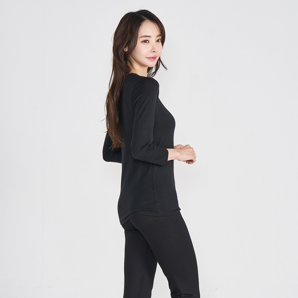 [에이원] 여성 텐셀 소프트 내복 내의 9부 상하 세트 이미지 3