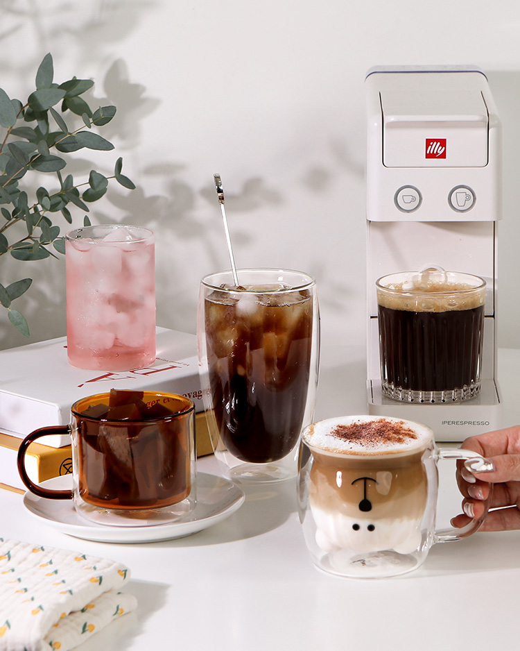 홈카페 유리컵 일자 내열유리 아이스 커피 맥주 예쁜 물잔 집들이선물 잔플리츠컵 300ml