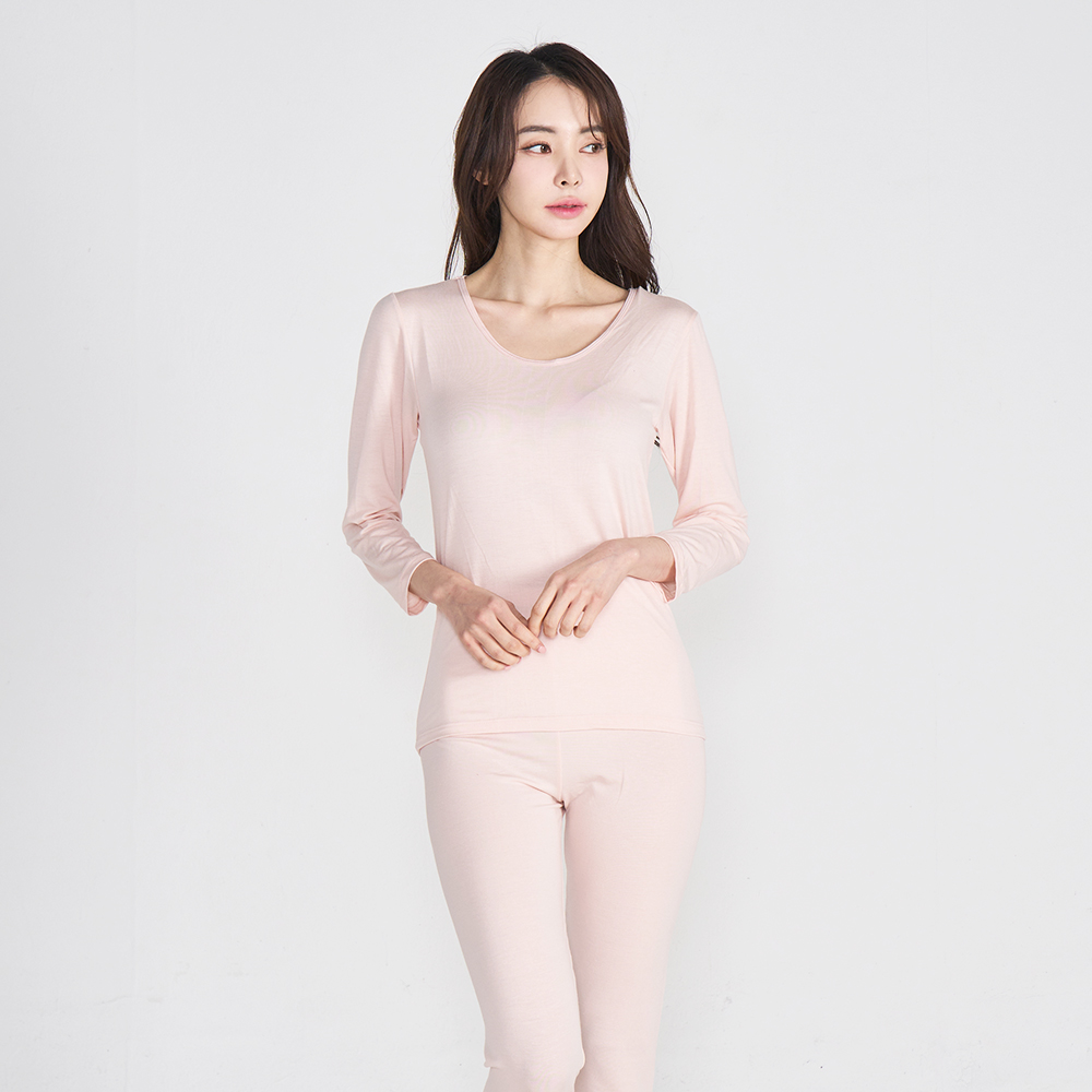 [에이원] 여성 텐셀 소프트 내복 내의 9부 상하 세트 이미지 2