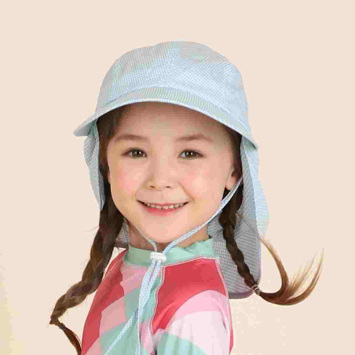 1+1 데이빗앤케이트 아동 주니어 초등학생 여름 수영 와이드 UV 모자 플랩캡 - 상세 이미지 3