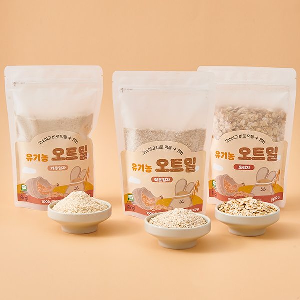 퍼기 유기농 오트밀 아기 초기 중기 미음 가루입자 (300g)