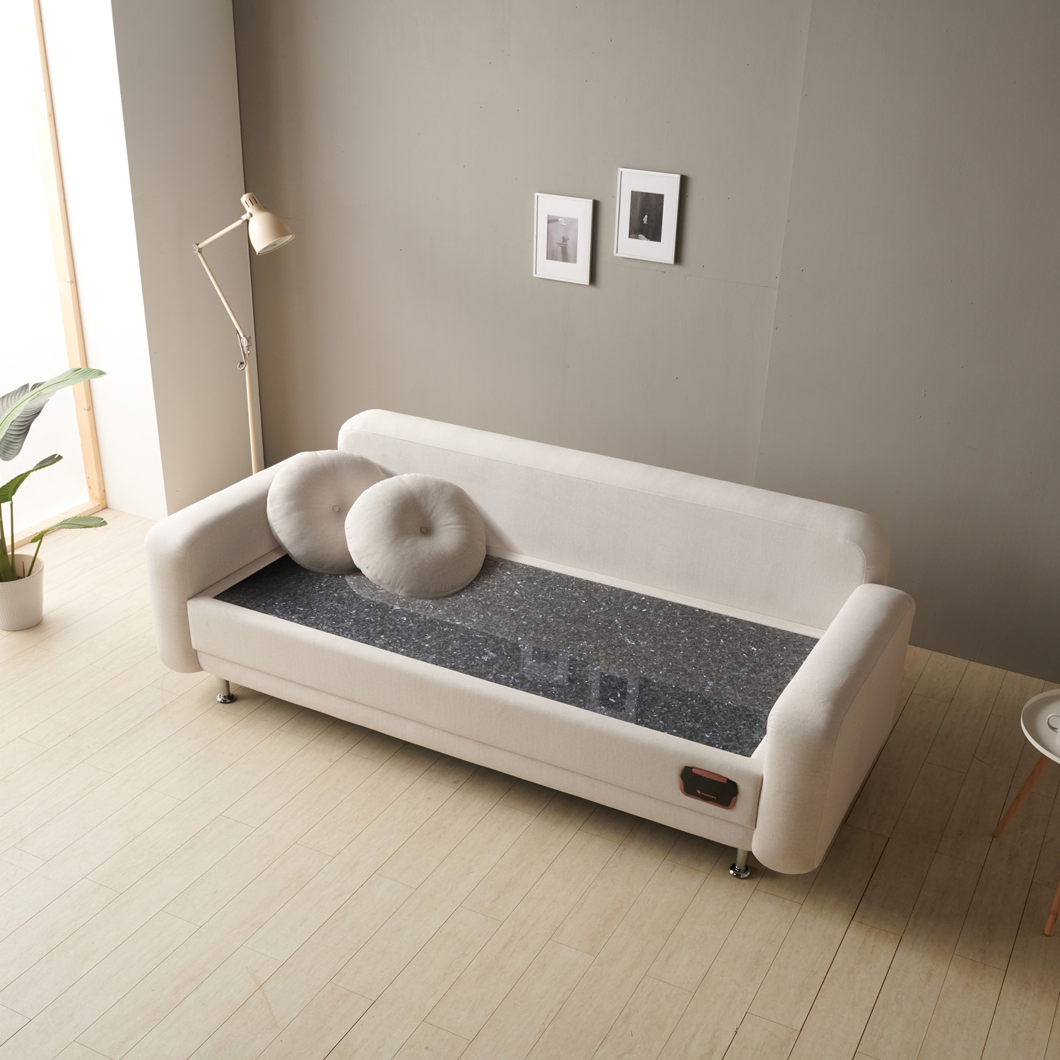 가보건강침대 F포그니SE 이태리산 블루펄 돌침대 3인용 패브릭 소파