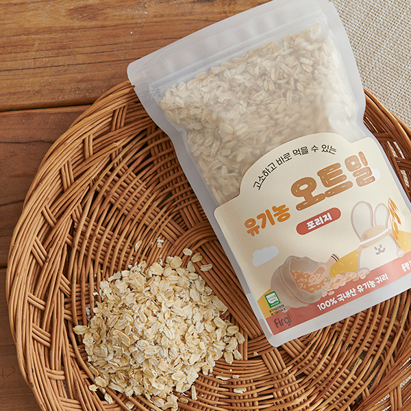 퍼기 유기농 오트밀 아기 초기 중기 미음 가루입자 (300g)
