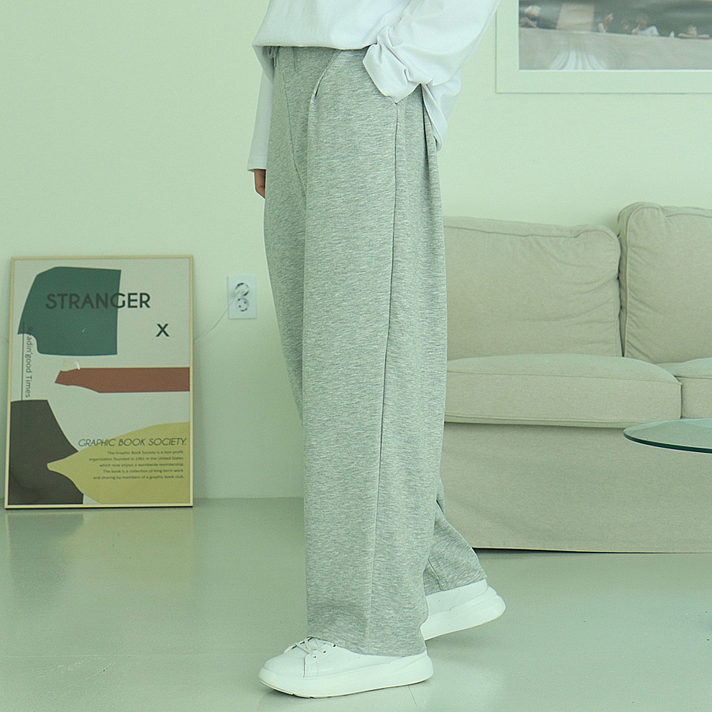남자와이드팬츠 커플 밴딩 통큰바지 남자면바지 이미지 3