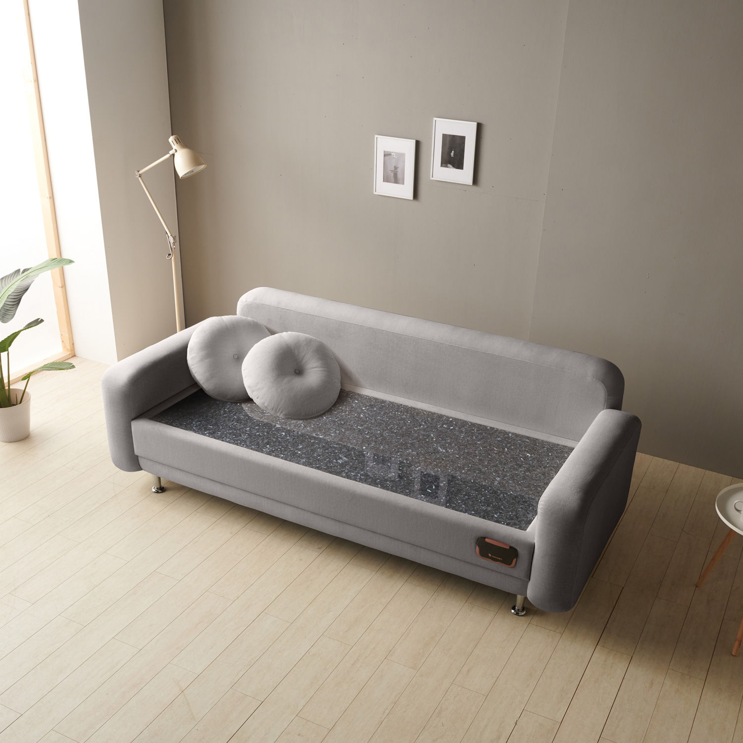 가보건강침대 F포그니SE 이태리산 블루펄 돌침대 3인용 패브릭 소파