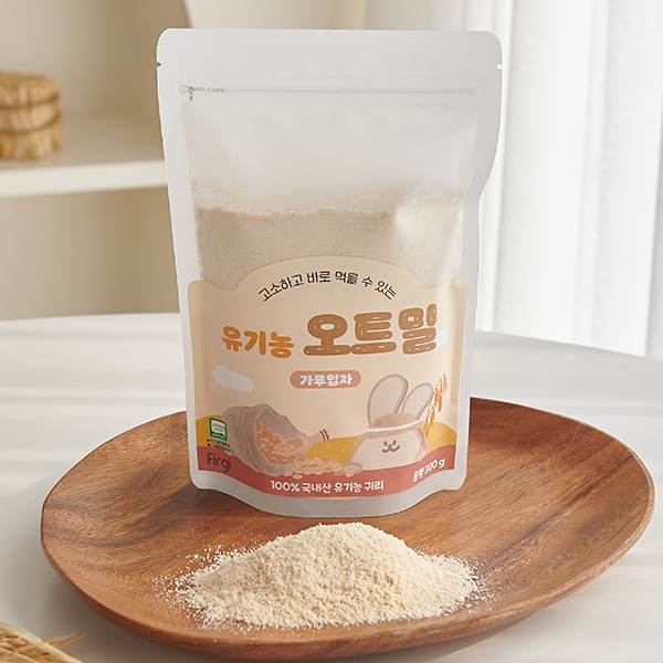 퍼기 유기농 오트밀 아기 초기 중기 미음 가루입자 (300g)
