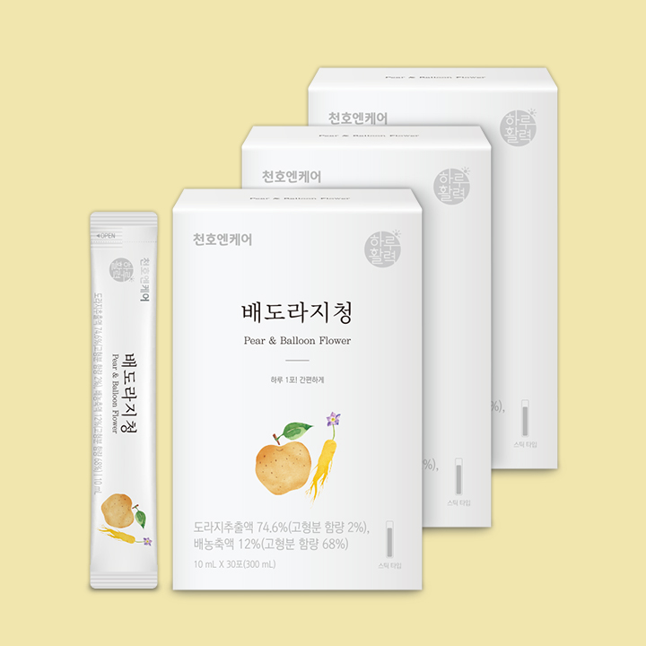 천호엔케어 국산 생 도라지 약도라지 배도라지청 스틱 30포 X 3박스 - 상세 이미지 2