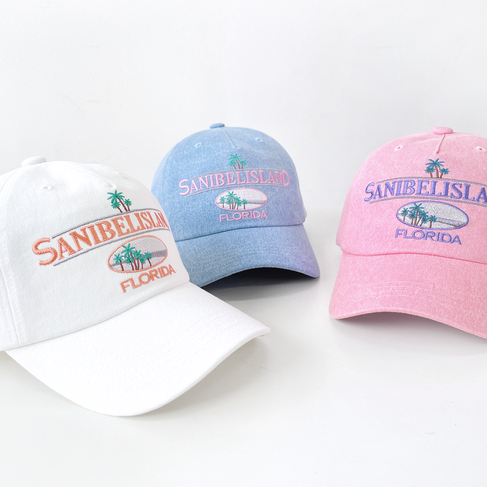 새니벨 플로리다 남자여자 면 볼캡 야구 모자