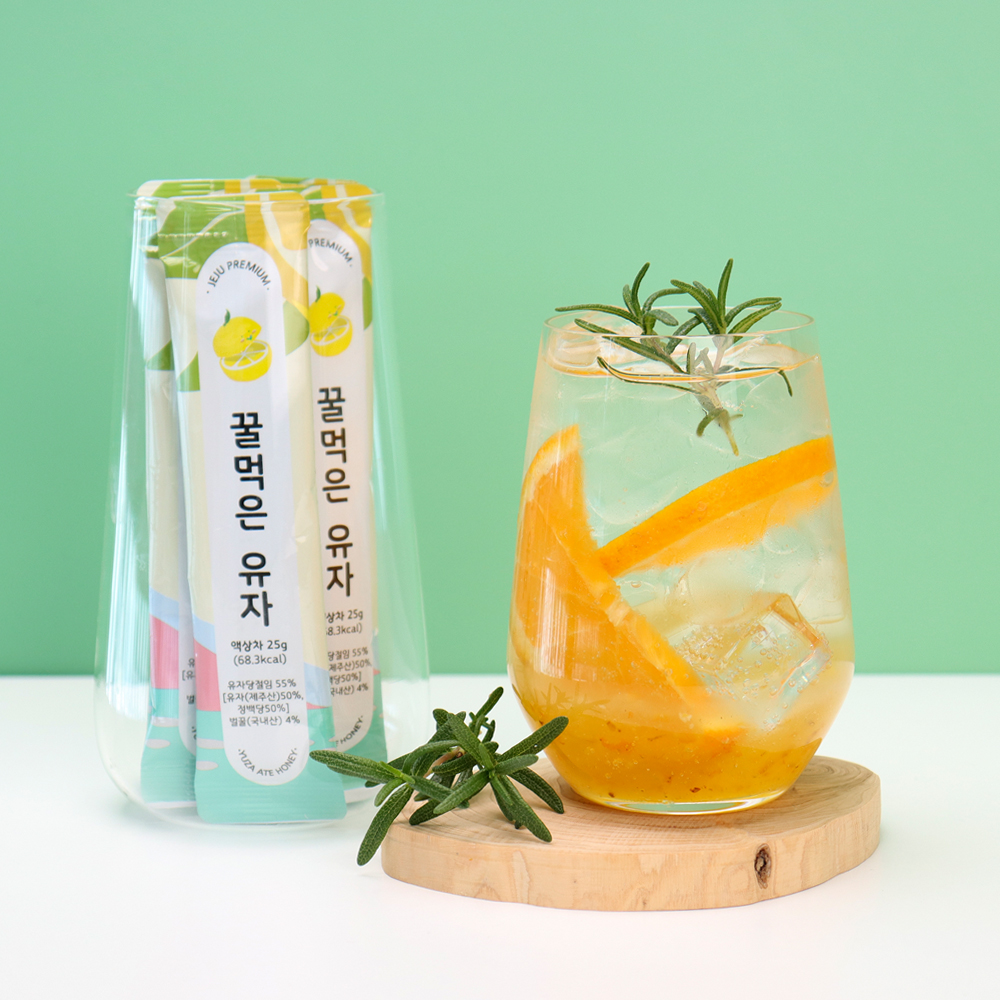 제주 꿀 유자차 스틱 16개입 400g 꿀먹은 유자청 이미지 8