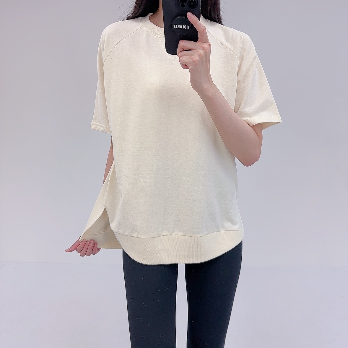 로라벨 랑크 필라테스복 여성 요가복 필라테스 요가 상의 옷 커버업 운동복 반팔 애슬레저 - 상세 이미지 5