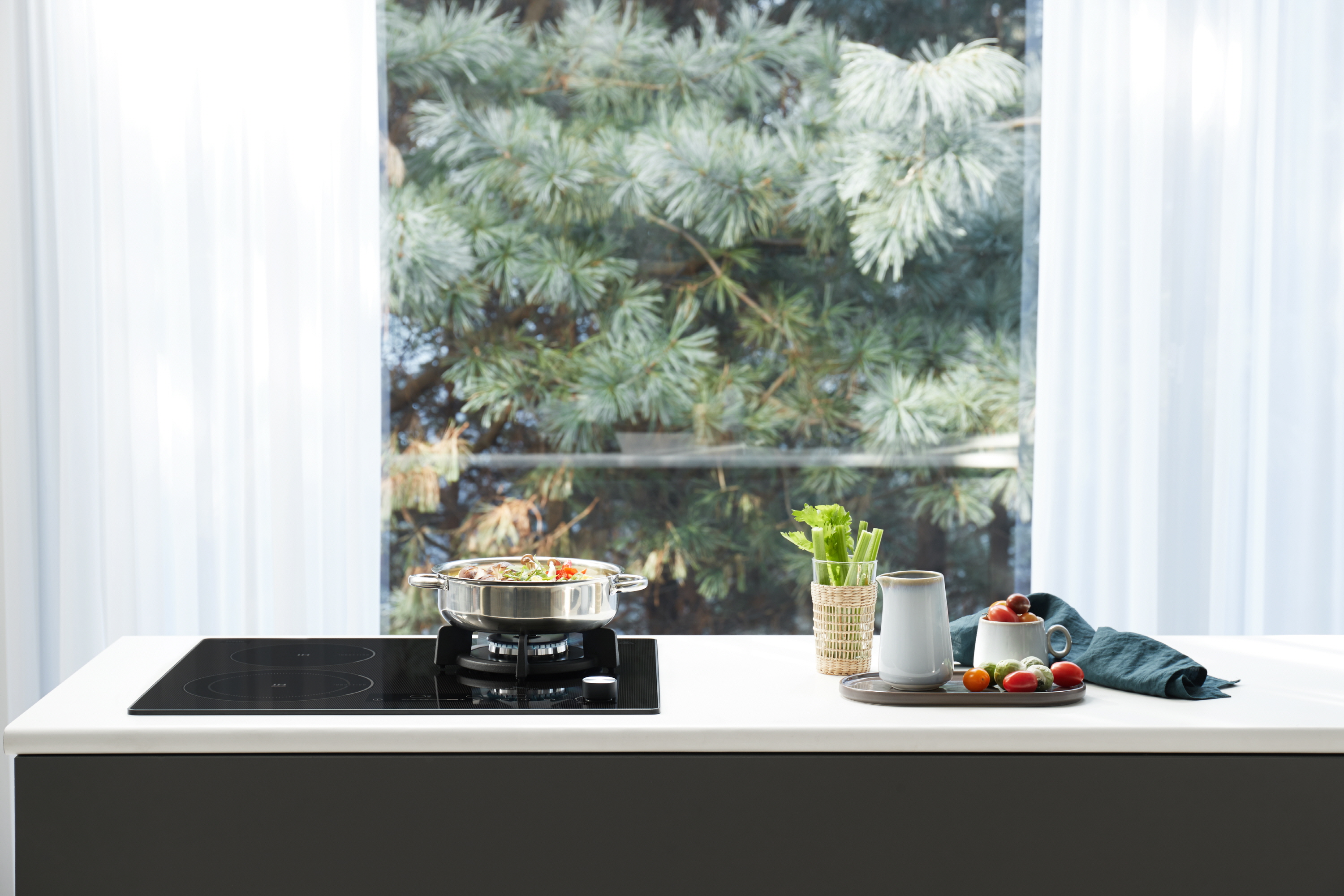 가스연결방문설치 3구 인덕션+가스 하이브리드 전기 쿡탑 레인지 독일쇼트사 상판 터치+다이얼 ERG5003/13