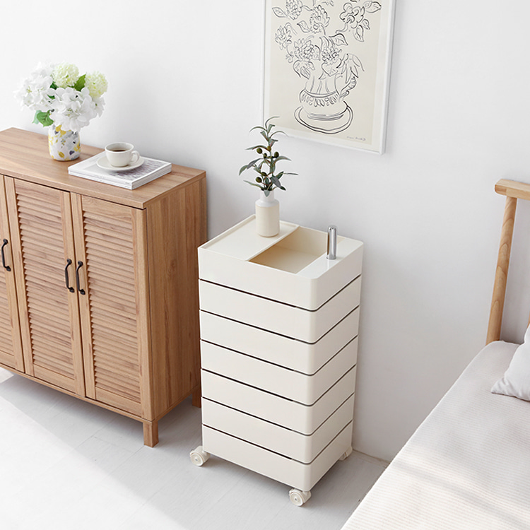 빙그리 회전서랍 트롤리 7단 크림 1019.7772