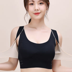 노와이어 스포츠브라 앞후크 심리스 스포츠 브라탑 나시 착용 후기 | 사이즈/핏 총정리 - 상품 이미지 3
