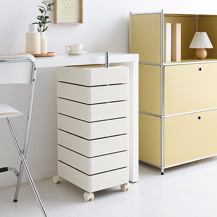 빙그리 회전서랍 트롤리 7단 크림 1019.7772