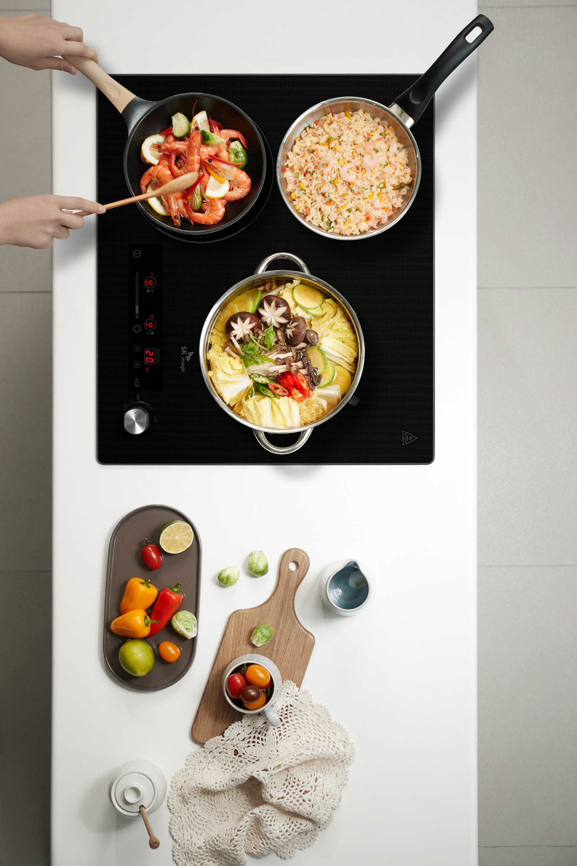 가스연결방문설치 3구 인덕션+가스 하이브리드 전기 쿡탑 레인지 독일쇼트사 상판 터치+다이얼 ERG5003/13