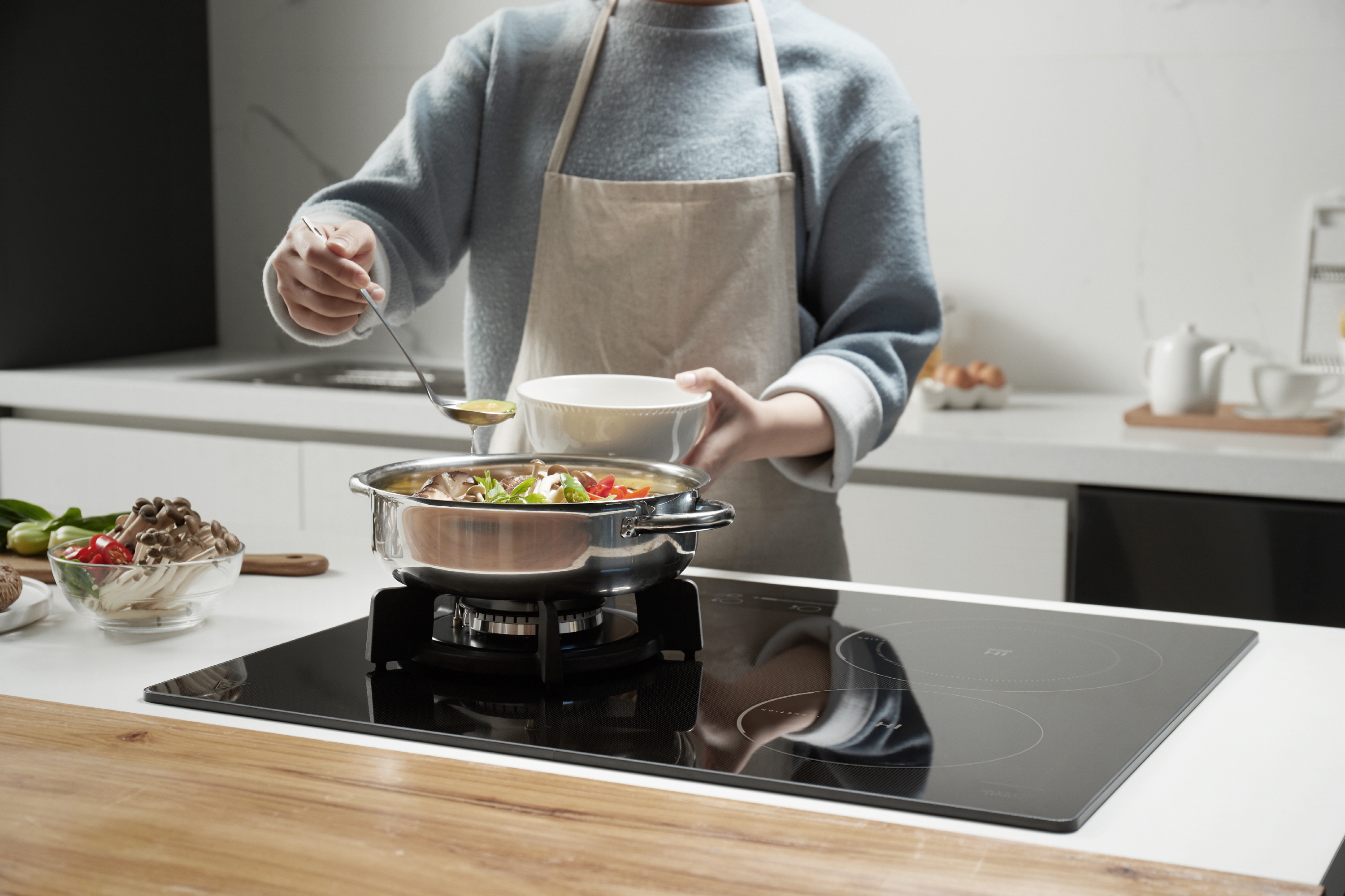 가스연결방문설치 3구 인덕션+가스 하이브리드 전기 쿡탑 레인지 독일쇼트사 상판 터치+다이얼 ERG5003/13