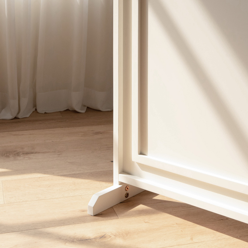 플럼 원목 3단 인테리어 공간분리 가벽 접이식 웨인스코팅 파티션