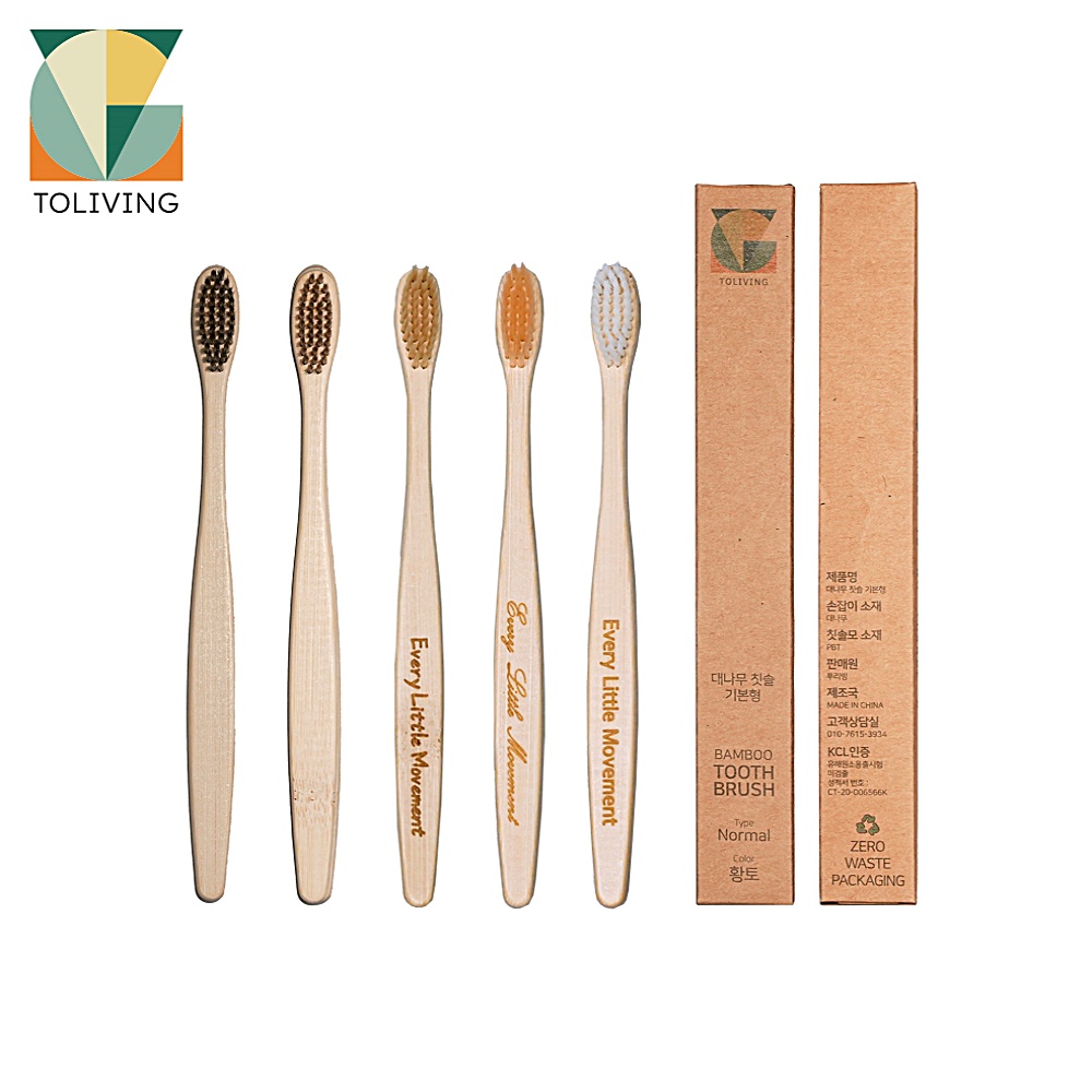 투리빙 [무료 각인] 환경 실크 미세모 대나무칫솔 우드 천연 나무 칫솔 기본형 어른 제품 이미지