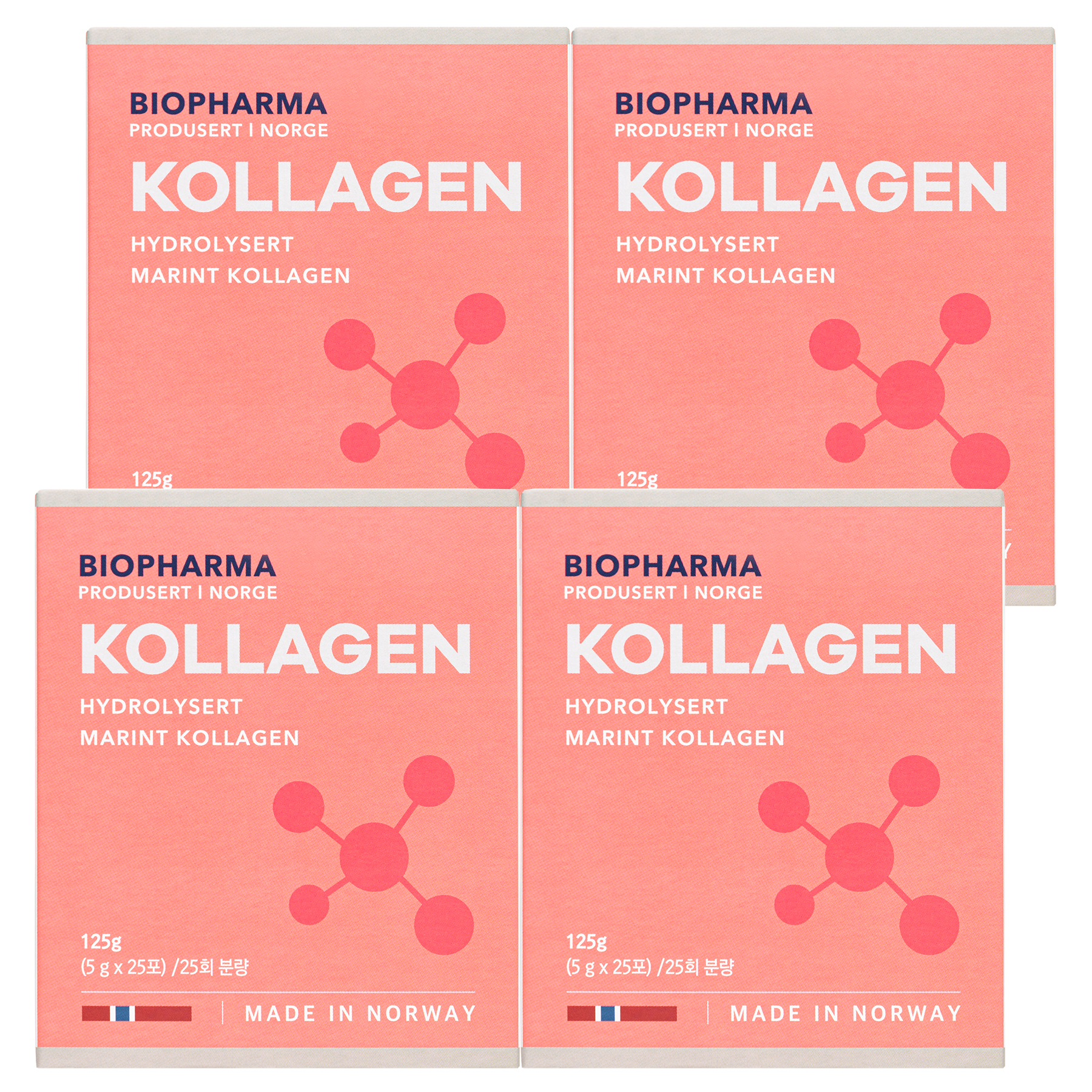 노르웨이 노르위지언파마 라즈베리콜라겐비오틴 4세트 먹는 고함량저분자피쉬펩타이드 어류분말가루