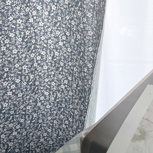 바이아미 네이비 꽃무늬 아이방 빈티지 커튼
