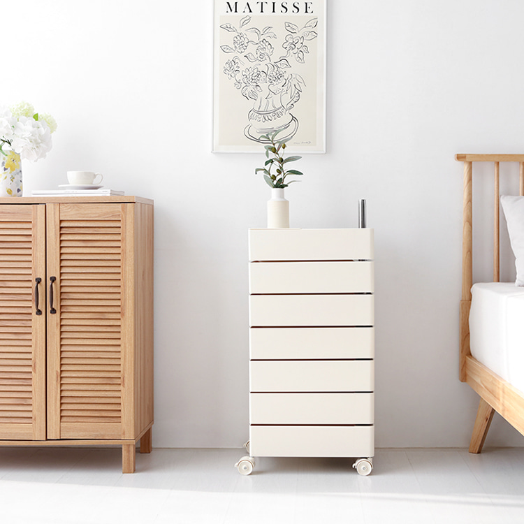 빙그리 회전서랍 트롤리 7단 크림 1019.7772