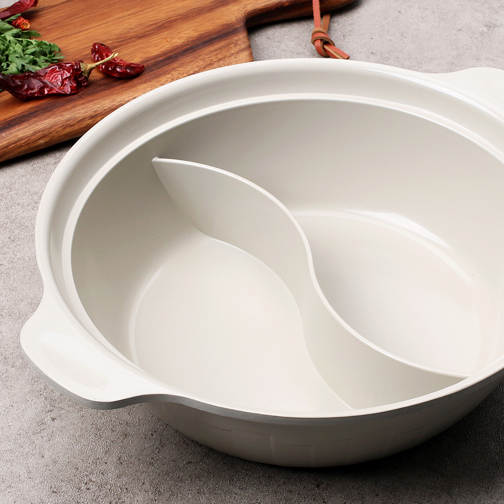 세라믹 인덕션 반반 냄비 훠궈 샤브샤브 마라탕 캠핑 전골 26cm, 하부만 이미지 6
