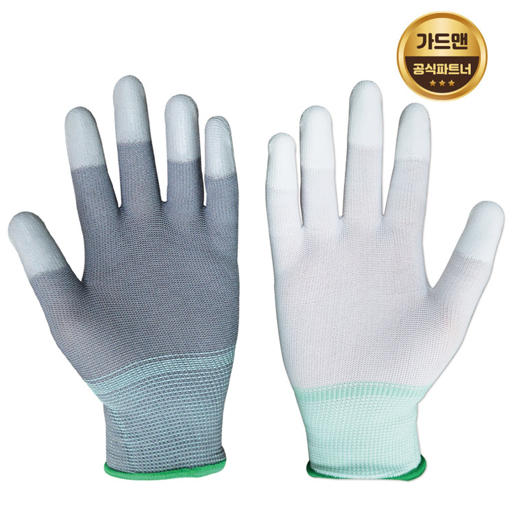 가드맨 PU 피유 탑코팅 손가락 반코팅 면 목장갑 코팅장갑 10켤레