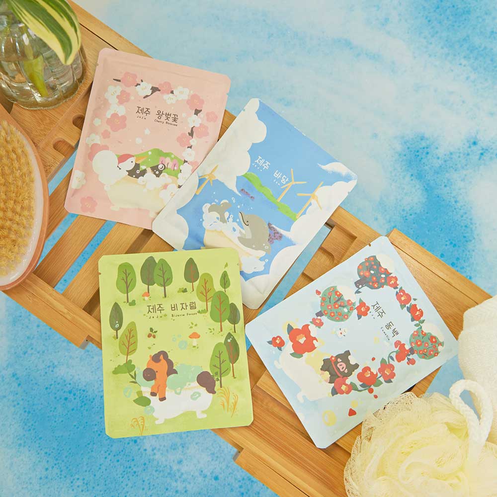 아토르 재주좋아 제주 사계절 휴대용 거품입욕제 4종