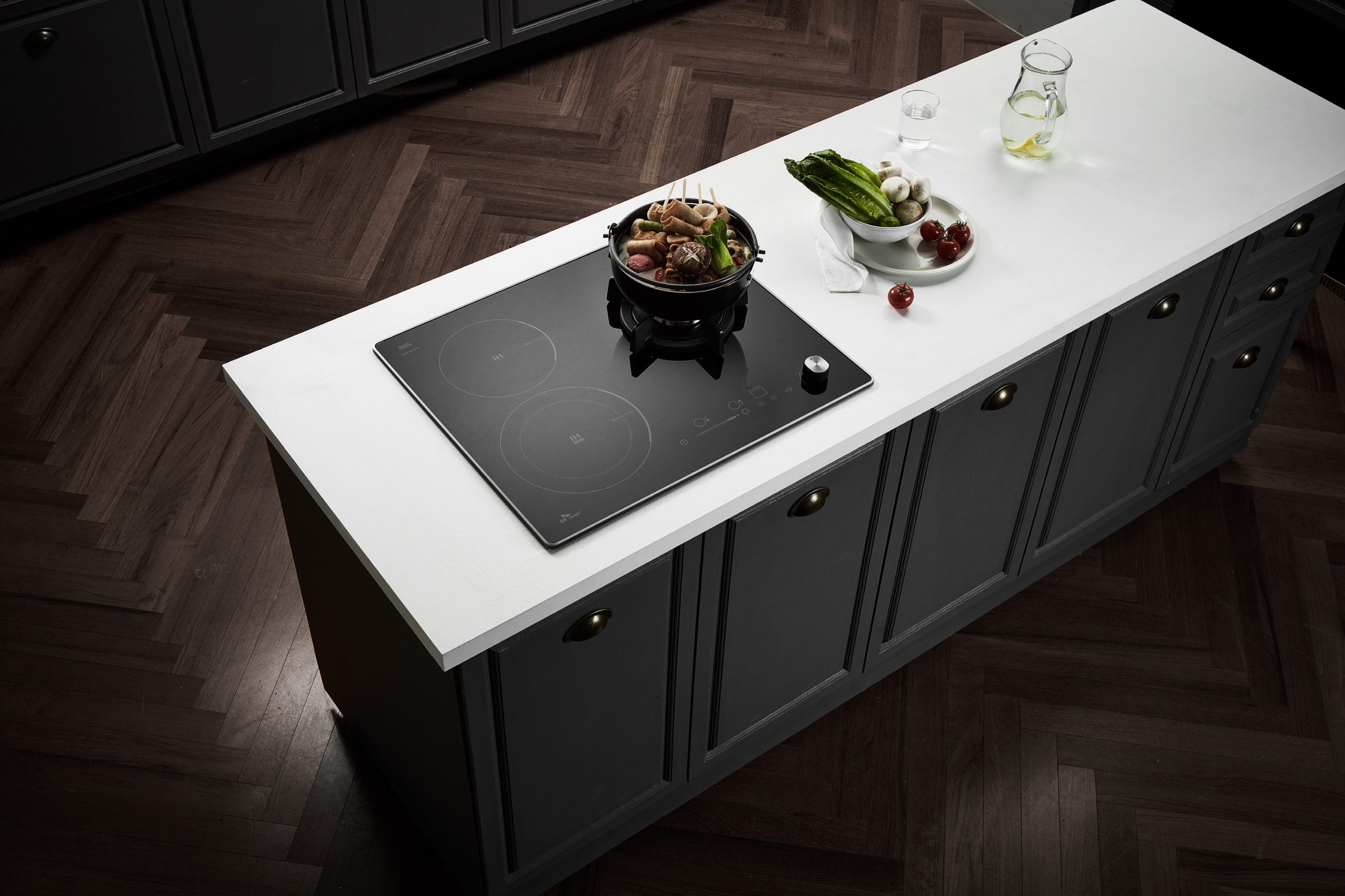 가스연결방문설치 3구 하이브리드 인덕션 전기 가스쿡탑레인지 ERG5003DNBL