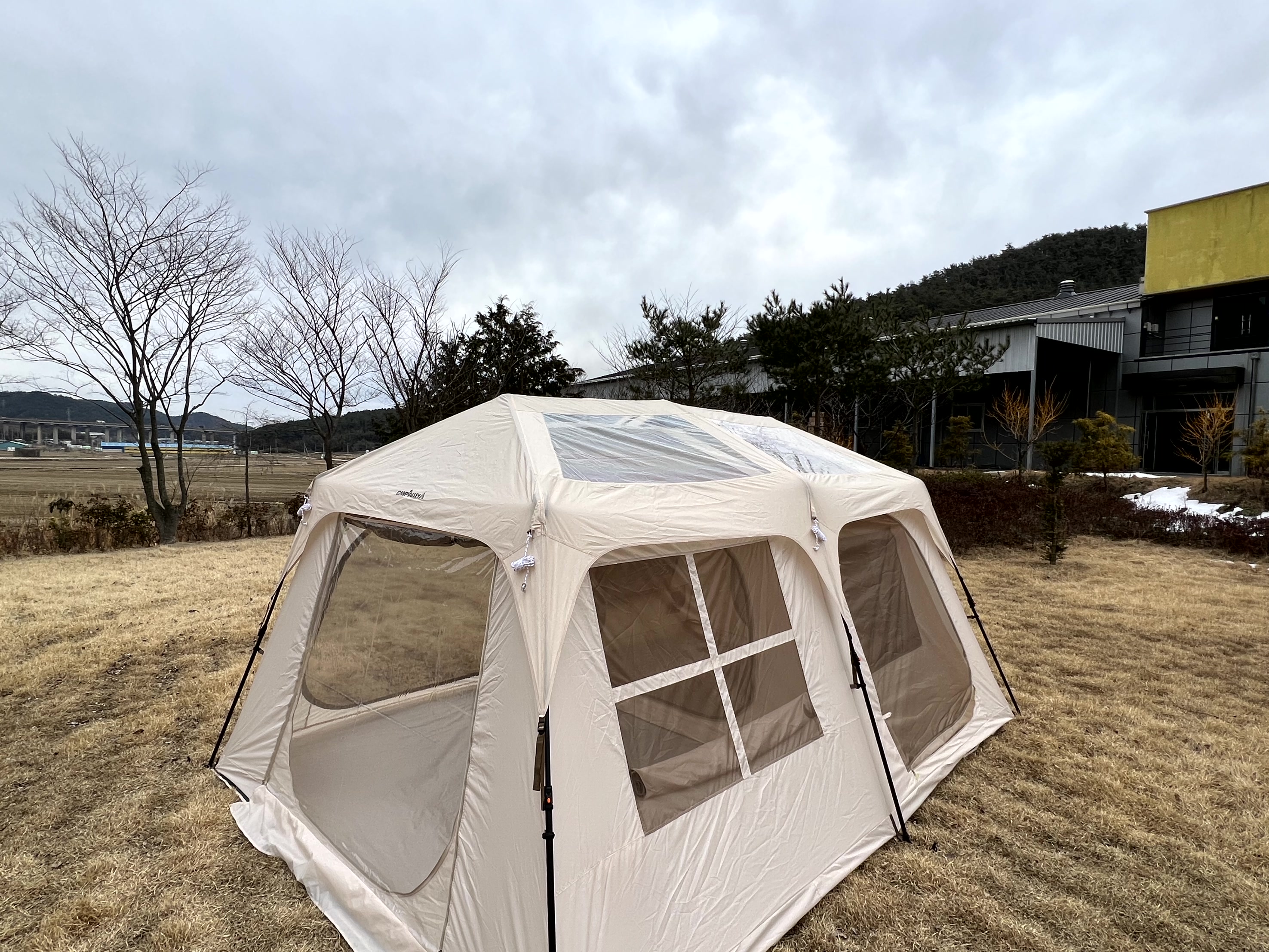 오패캐 420 본체 쉘터형 텐트형 아이보리 원터치 리빙쉘 사계절 가족 자동 오토