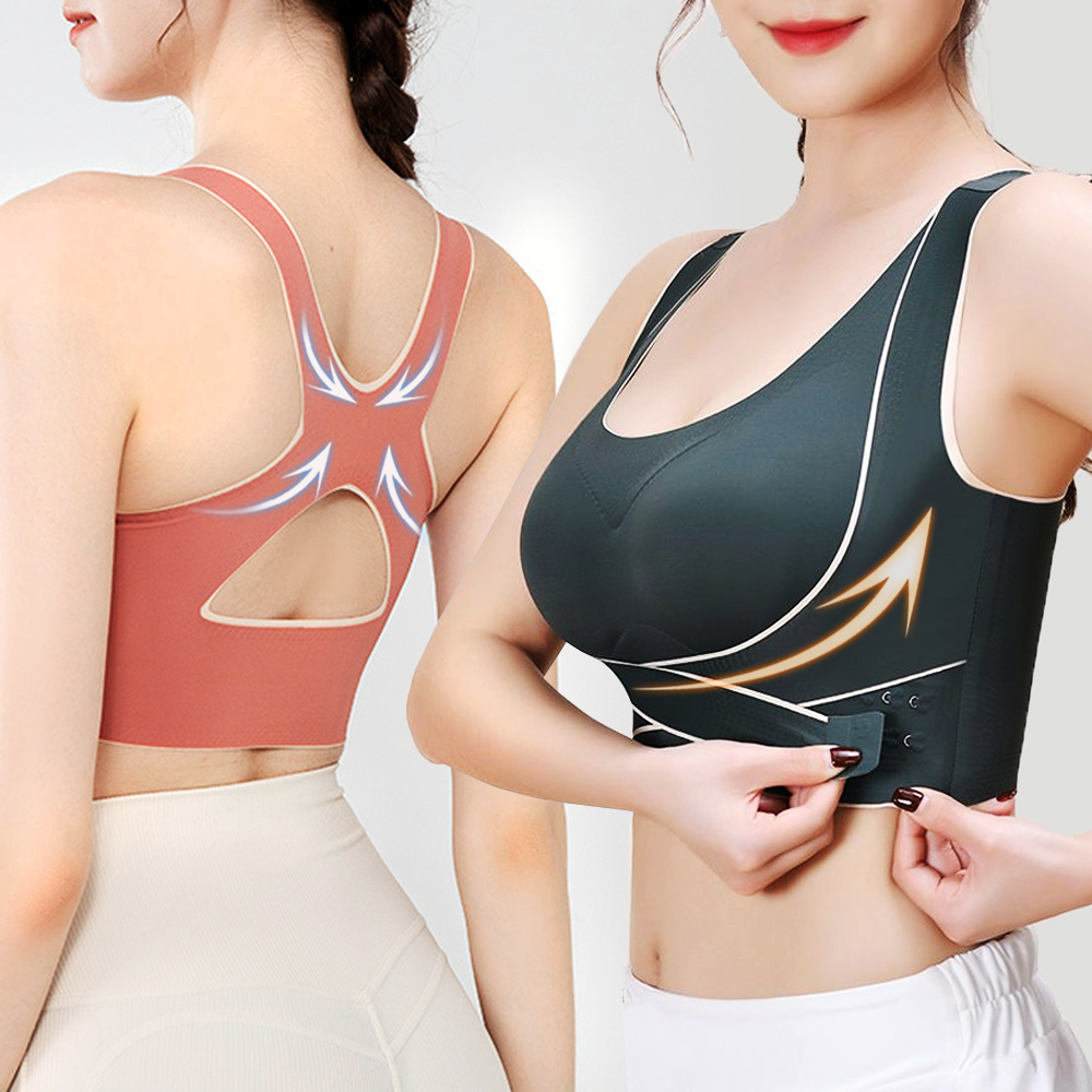 노와이어 스포츠브라 앞후크 심리스 스포츠 브라탑 나시