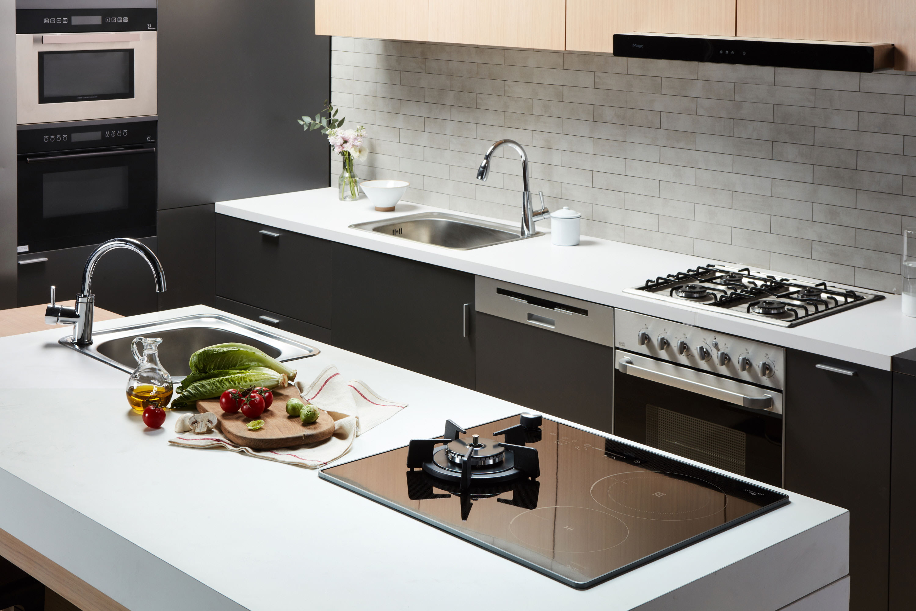 가스연결방문설치 3구 하이브리드 인덕션 전기 가스쿡탑레인지 ERG5003DNBL