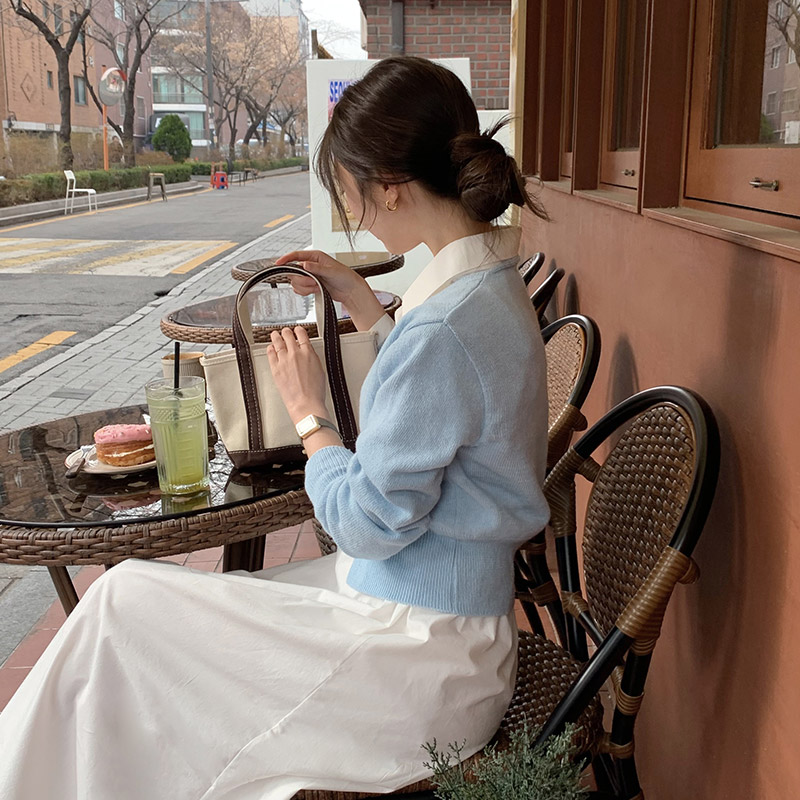[투데이Pick]  [브이넥 가디건] 탄탄 V넥 니트 가디건 데일리 오피스룩 여리핏 꾸안꾸 가을가디건 cd2823 이미지 3