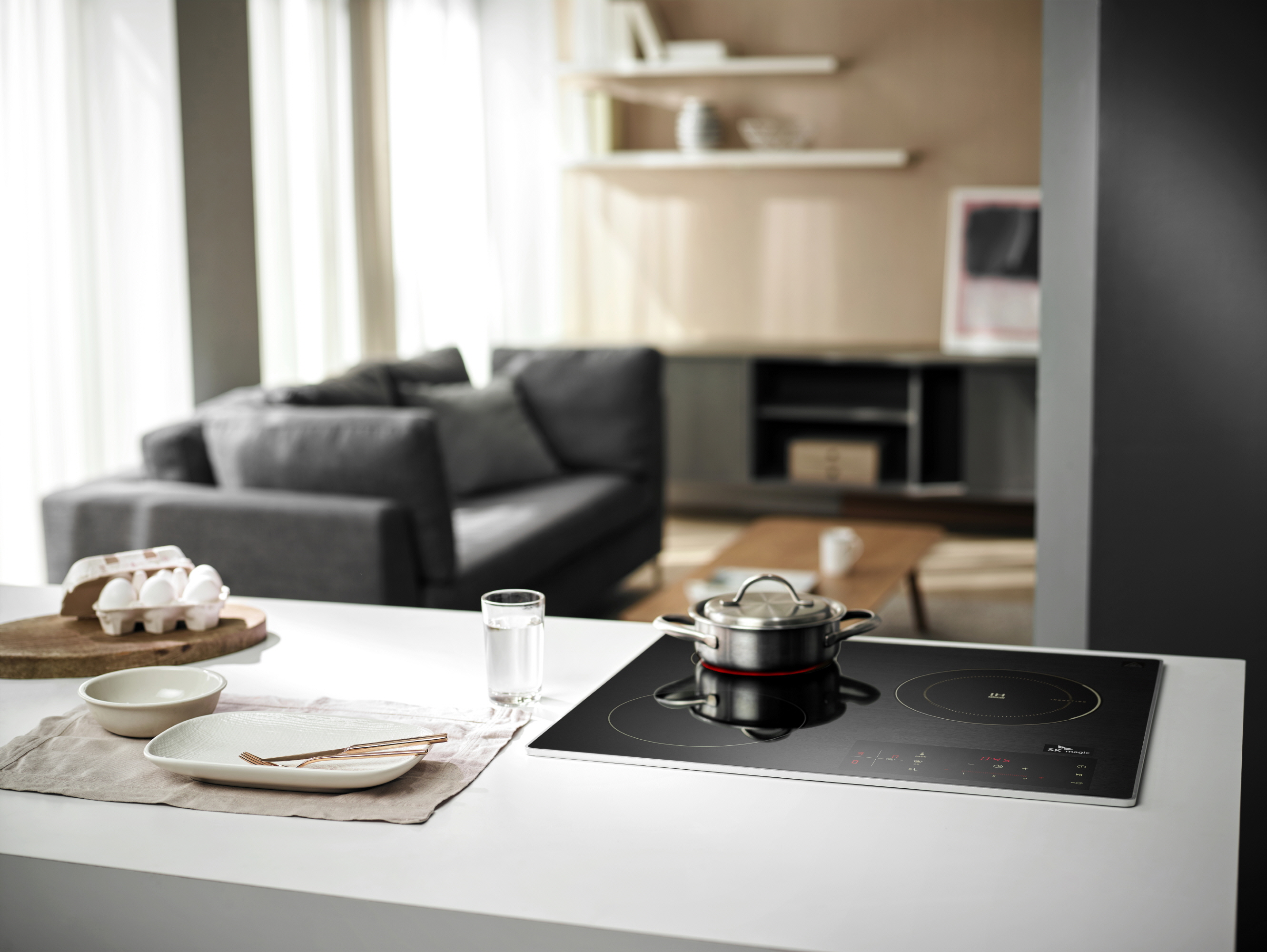 방문설치 3구 하이브리드 라디언트+인덕션 전기레인지 ERH2403DFBK