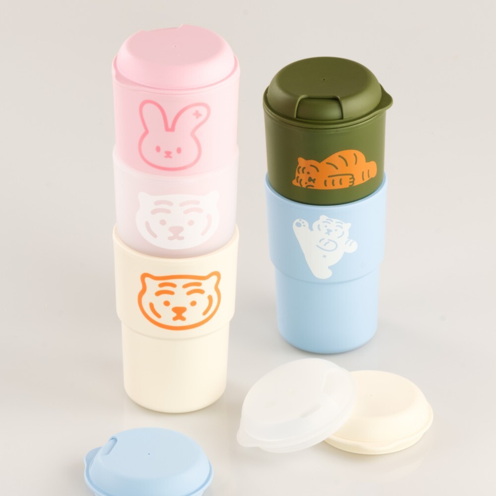 무직타이거 뚱랑이 텀블러 5종 파스텔 리유저블 텀블러 350ml - 상세 이미지 2