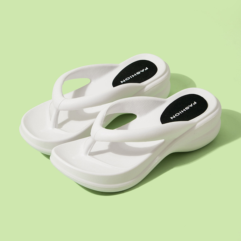 여성 키높이 쪼리 여름 플립플랍 발편한 푹신한 편한 통굽 슬리퍼 6cm - 상세 이미지 3