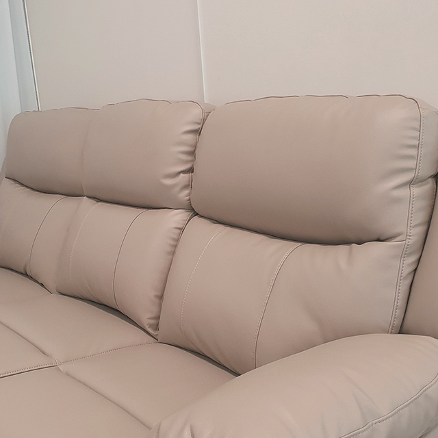 스코나 페리스 올나파 가죽 컵홀더 전동 리클라이너 소파 스툴미포함, 다크베이지, 4인용