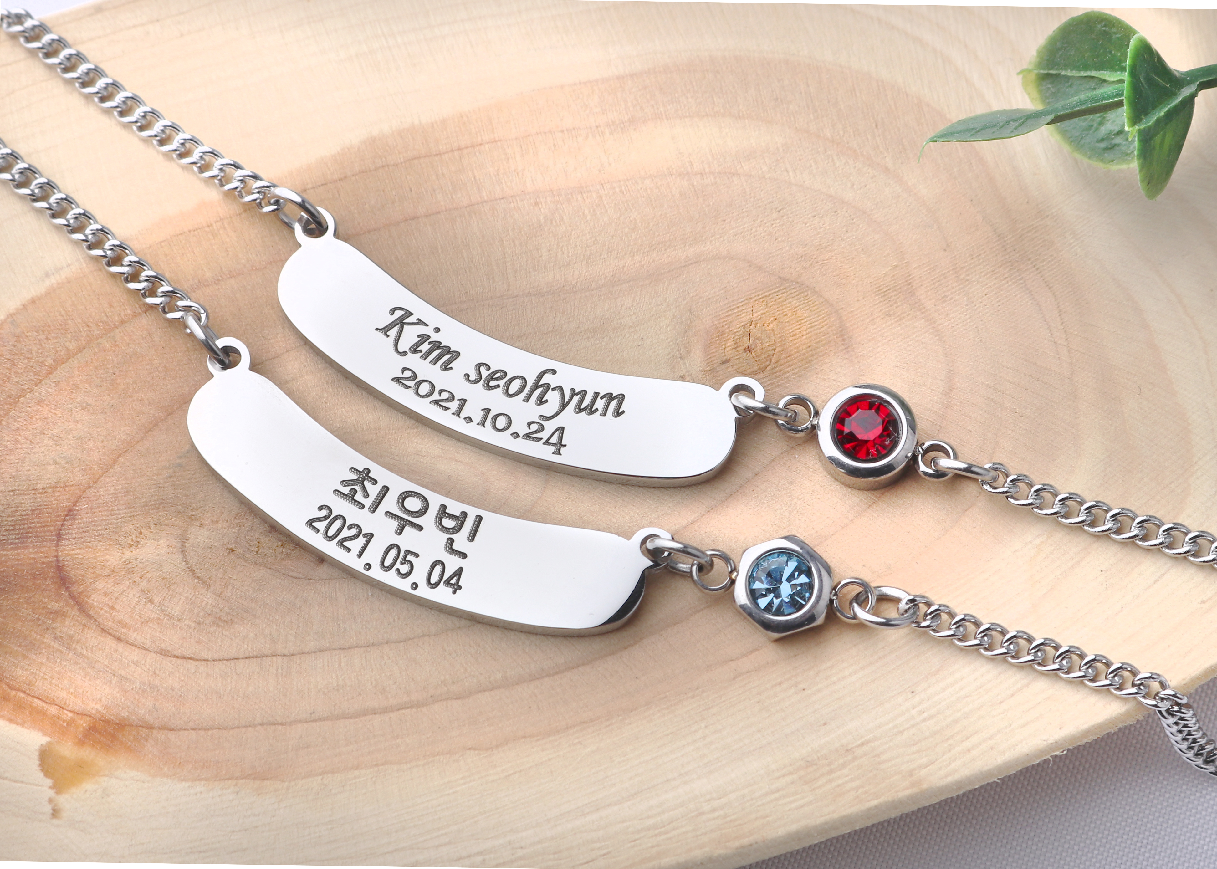 탄생석 써지컬스틸 미아방지 목걸이 아기 유아 어린이