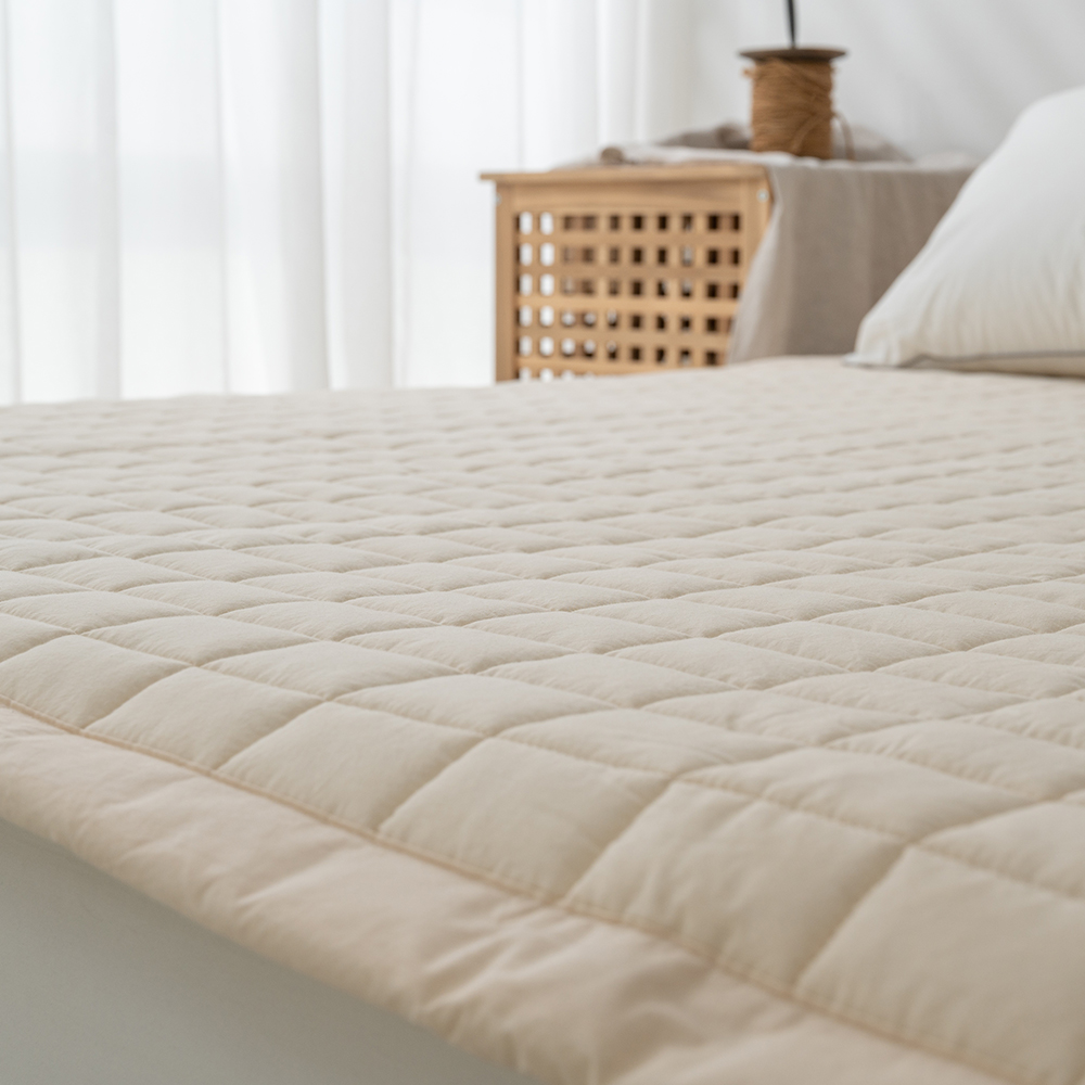 60수 침대패드 순면패드 매트리스패드 슈퍼싱글 퀸 누빔 사계절