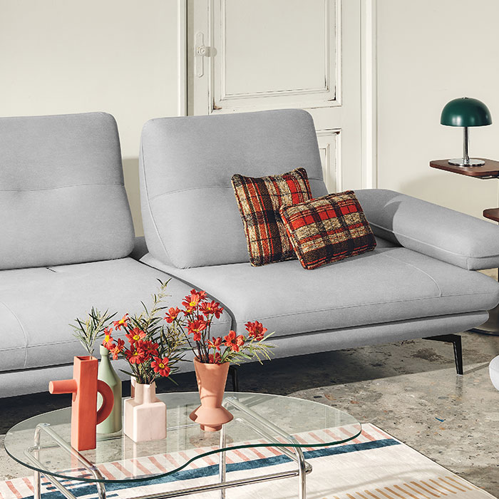 [에싸] 로마노 4인 스윙기능 패브릭 소파+스툴(카시미라)(리브, 크라비츠 옵션 선택)