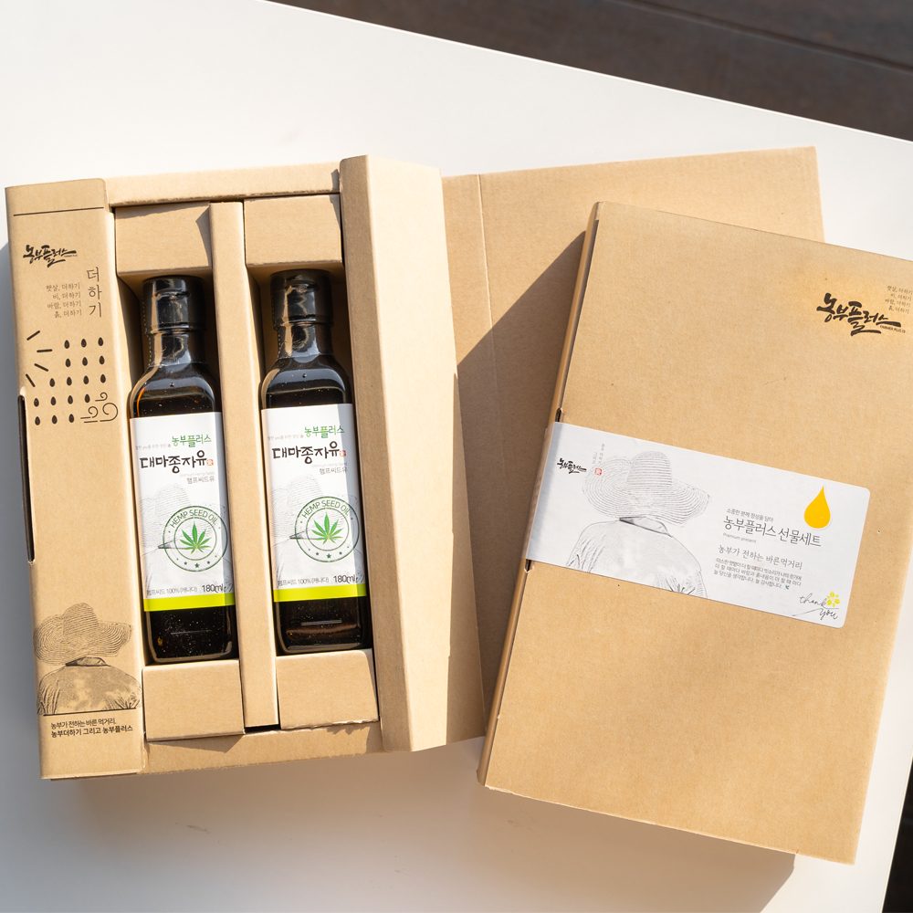 냉압착 대마종자유 180ml 2병선물세트 농부플러스 - 상세 이미지 2