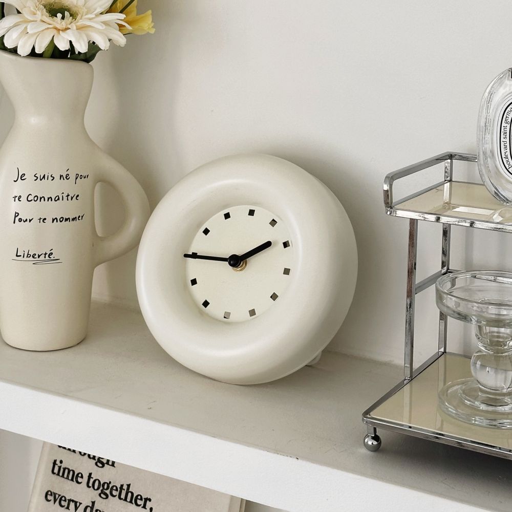 유월가게 무소음 도넛 탁상시계 미드센츄리 벽시계